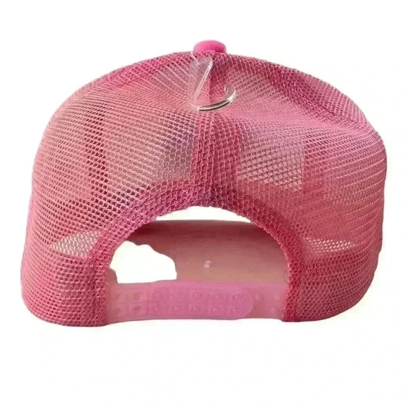 Sequin Lips Trucker Hat Cap SnapBack Hot Pink - Picture 3 of 3